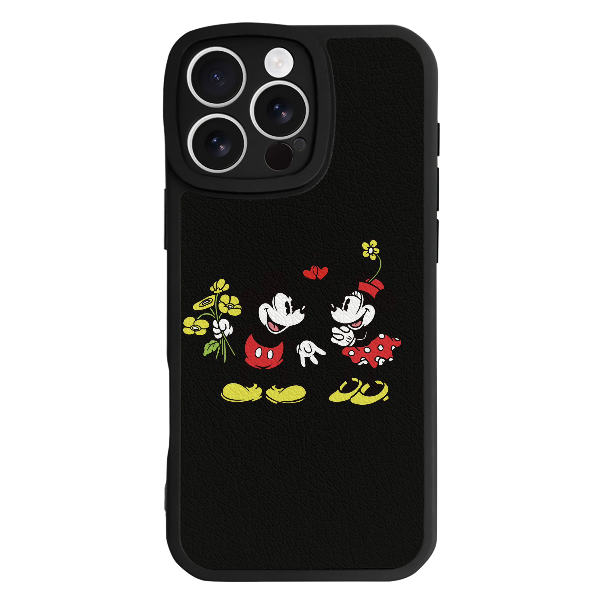 （画像用） ミッキーマウス Mickey Mouse 【iPhone 16シリーズ対応】シリコンスマホケース（レザー調） 材質：シリコン